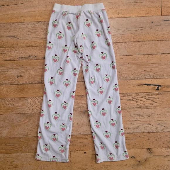 2000's Vintage Aeropostale White Pajama Pants with Pink Green Heart Pattern y2k - Picture 3 of 5